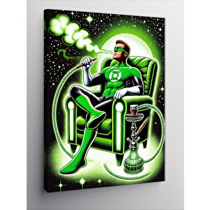 Kanvas Tablo Yeşil Adam Ve Nargile 100x140 cm