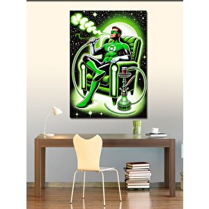 Kanvas Tablo Yeşil Adam Ve Nargile 100x140 cm