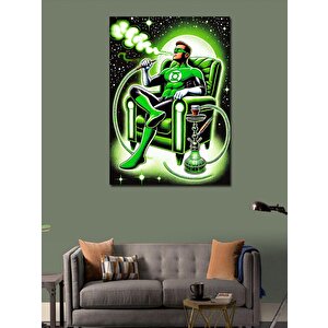 Kanvas Tablo Yeşil Adam Ve Nargile 100x140 cm