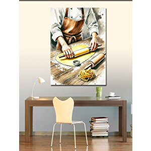 Kanvas Tablo Makarna Hamuru Ve Mutfak Sanatı 50x70 cm
