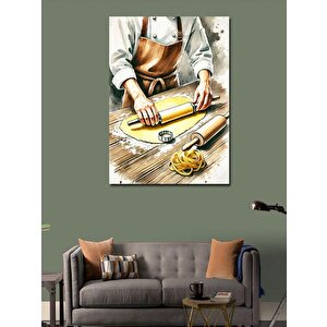 Kanvas Tablo Makarna Hamuru Ve Mutfak Sanatı 100x140 cm