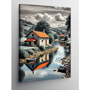 Kanvas Tablo Doğal Manzara Ve Nehir 50x70 cm
