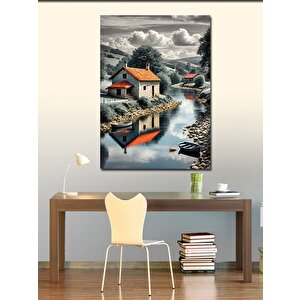 Kanvas Tablo Doğal Manzara Ve Nehir 50x70 cm