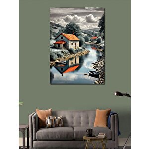 Kanvas Tablo Doğal Manzara Ve Nehir 50x70 cm