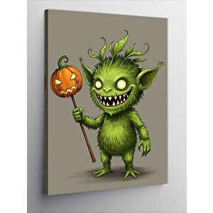 Kanvas Tablo Sevimli Canavar Ve Balkabağı 50x70 cm