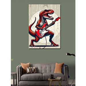 Kanvas Tablo Rock Yapan T-rex 50x70 cm