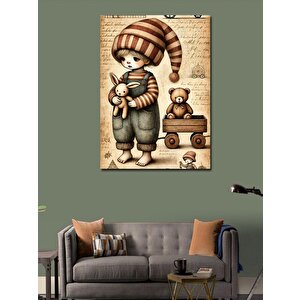 Kanvas Tablo Nostaljik Oyuncak Bebek 100x140 cm