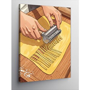 Kanvas Tablo Taze Makarna Hazırlığı 100x140 cm