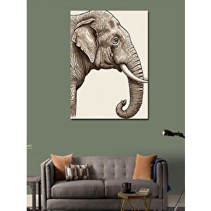 Kanvas Tablo Fil Ve Zarif Çizgiler 100x140 cm