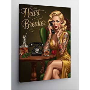 Kanvas Tablo Heartbreaker Ve Retro Stil 70x100 cm