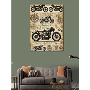 Kanvas Tablo Klasik Motosiklet Çizimleri 50x70 cm