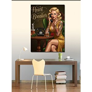 Kanvas Tablo Heartbreaker Ve Retro Stil 100x140 cm