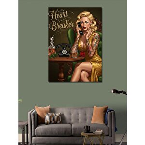 Kanvas Tablo Heartbreaker Ve Retro Stil 100x140 cm