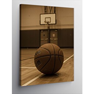 Kanvas Tablo Basketbol Sahası Ve Top 70x100 cm