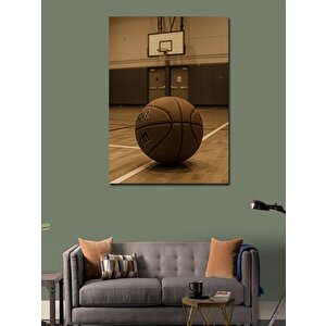 Kanvas Tablo Basketbol Sahası Ve Top 70x100 cm