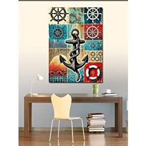 Kanvas Tablo Çapa Ve Denizcilik Teması 100x140 cm