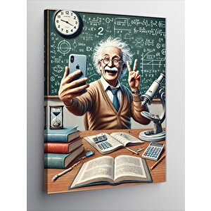 Kanvas Tablo Einstein Ve Bilimsel Çizimler 50x70 cm