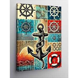 Kanvas Tablo Çapa Ve Denizcilik Teması 70x100 cm