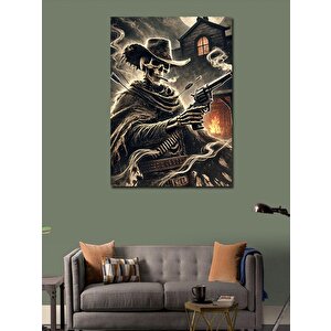 Kanvas Tablo Gotik Kovboy Ve Kasvetli Ev 50x70 cm