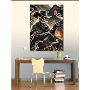 Kanvas Tablo Gotik Kovboy Ve Kasvetli Ev 70x100 cm
