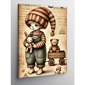 Kanvas Tablo Nostaljik Oyuncak Bebek 50x70 cm