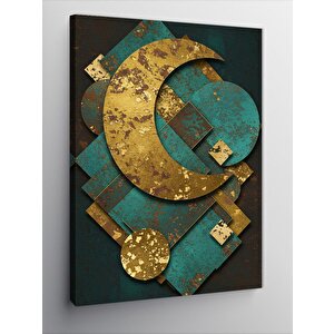 Kanvas Tablo Hilal Ve Yıldız Motifi 100x140 cm