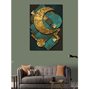 Kanvas Tablo Hilal Ve Yıldız Motifi 100x140 cm