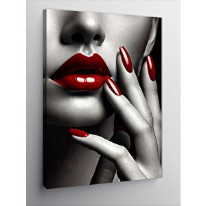 Kanvas Tablo Kırmızı Dudaklar Ve Zarafet 70x100 cm