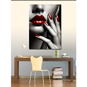 Kanvas Tablo Kırmızı Dudaklar Ve Zarafet 70x100 cm
