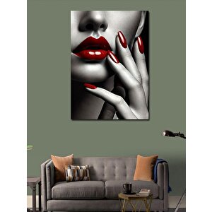 Kanvas Tablo Kırmızı Dudaklar Ve Zarafet 70x100 cm