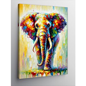 Kanvas Tablo Renkli Fil Ve Doğanın Gücü 70x100 cm