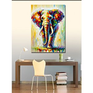 Kanvas Tablo Renkli Fil Ve Doğanın Gücü 70x100 cm