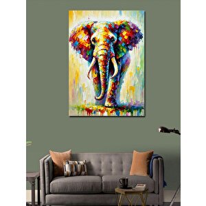 Kanvas Tablo Renkli Fil Ve Doğanın Gücü 70x100 cm