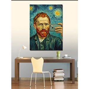 Kanvas Tablo Van Gogh Ve Yıldızlı Portre 100x140 cm