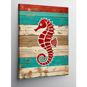Kanvas Tablo Denizatı Ve Ahşap Motif 100x140 cm