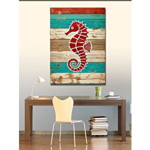 Kanvas Tablo Denizatı Ve Ahşap Motif 100x140 cm