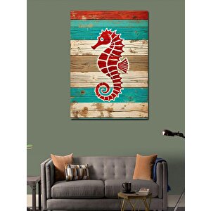 Kanvas Tablo Denizatı Ve Ahşap Motif 100x140 cm