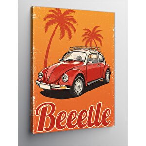 Kanvas Tablo Palmiyeler Ve Retro Vosvos "beetle" 100x140 cm