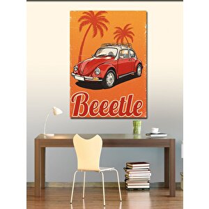 Kanvas Tablo Palmiyeler Ve Retro Vosvos "beetle" 100x140 cm