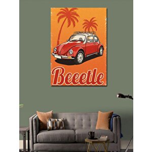 Kanvas Tablo Palmiyeler Ve Retro Vosvos "beetle" 100x140 cm