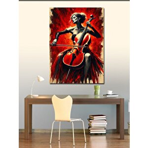 Kanvas Tablo Çello Ve Alevler 70x100 cm