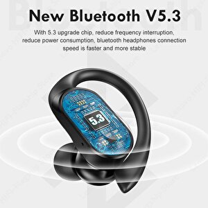 Lenovo Thinkplus Lp75 Kablosuz Şarj Göstergeli Sporcu Bluetooth Kulaklık Siyah