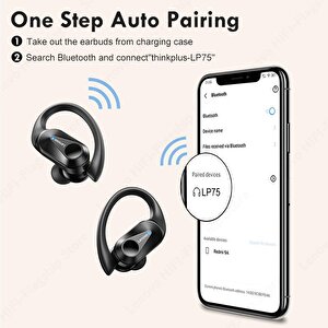 Lenovo Thinkplus Lp75 Kablosuz Şarj Göstergeli Sporcu Bluetooth Kulaklık Siyah