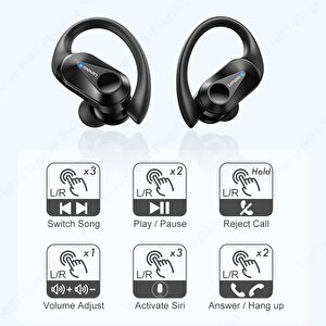 Lenovo Thinkplus Lp75 Kablosuz Şarj Göstergeli Sporcu Bluetooth Kulaklık Siyah