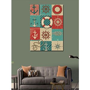 Kanvas Tablo Denizci Simgeleri 70x100 cm