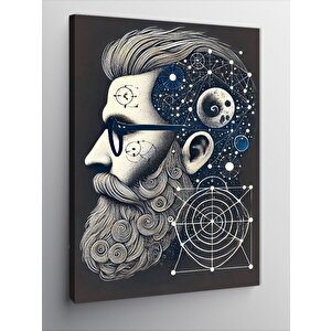 Kanvas Tablo Uzay Sakalı Ve Geometrik Sanat 50x70 cm