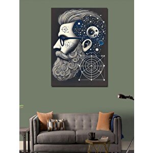 Kanvas Tablo Uzay Sakalı Ve Geometrik Sanat 50x70 cm