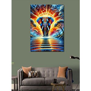 Kanvas Tablo Renkli Fil Işıklı Spiral 100x140 cm