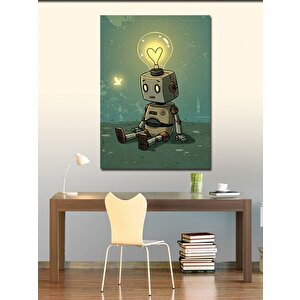 Kanvas Tablo Robot Ve Yaratıcı Işık Fikri 100x140 cm