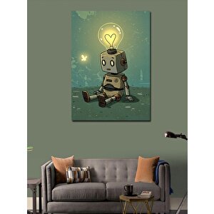 Kanvas Tablo Robot Ve Yaratıcı Işık Fikri 100x140 cm